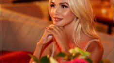 Victoria Lopyreva on a yacht in a transparent swimsuit