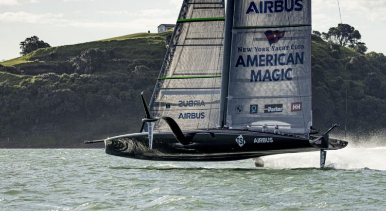 American Magic’s AC75 PATRIOT in Auckland.