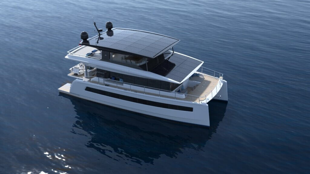 Silent Yachts electric catamarans now with kite sail