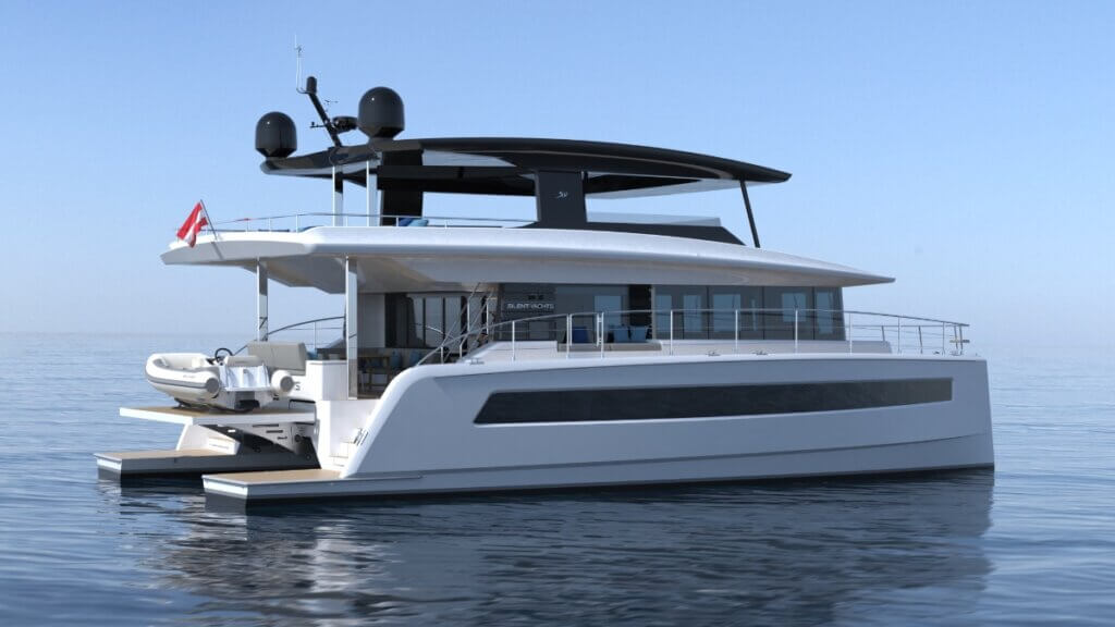 Silent Yachts electric catamarans now with kite sail